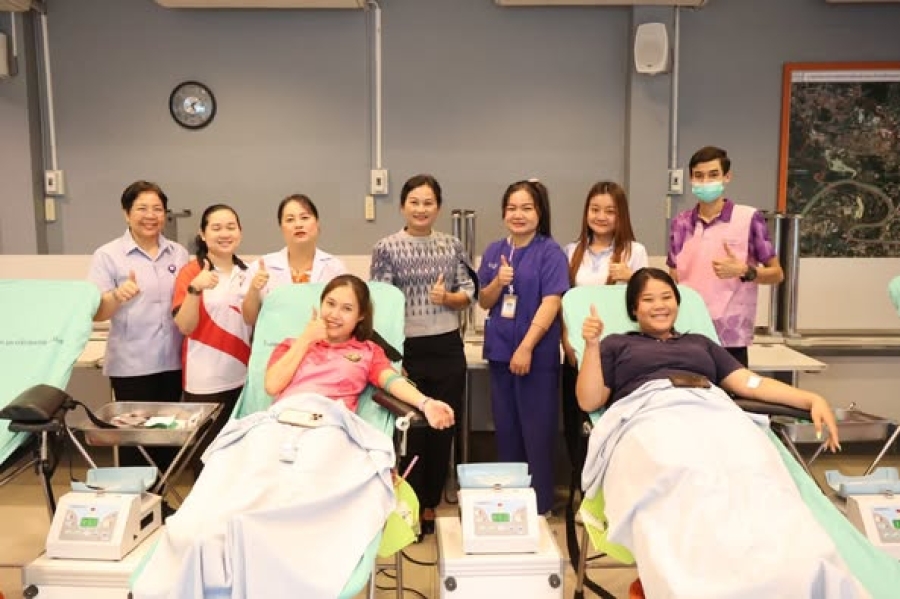 โรงพยาบาล 50 พรรษา มหาวชิราลงกรณ ออกหน่วยเคลื่อนที่รับบริจาคโลหิต ณ ห้องประชุมสภาเทศบาลเมืองแจระแม